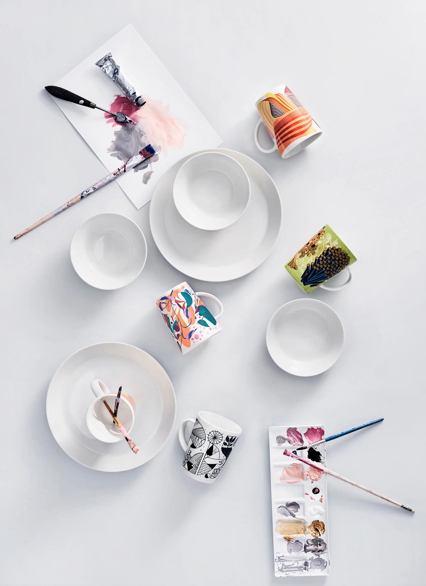 Collage of culinary tools and plated dishes