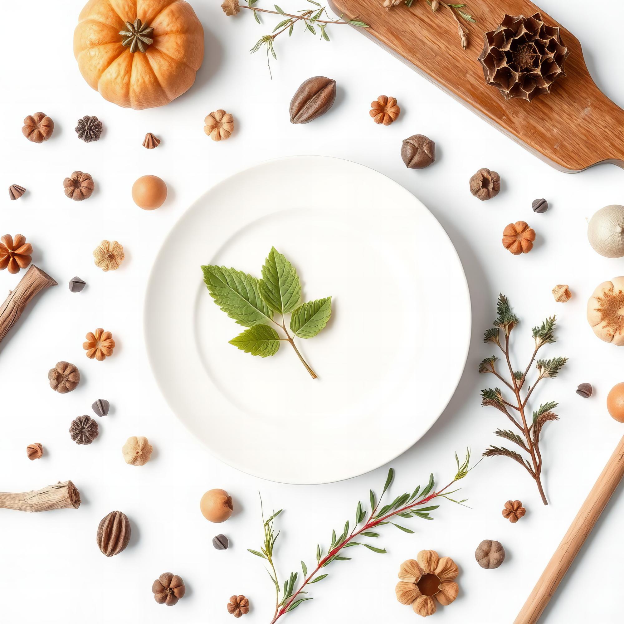 Plated seasonal menu in studio setting